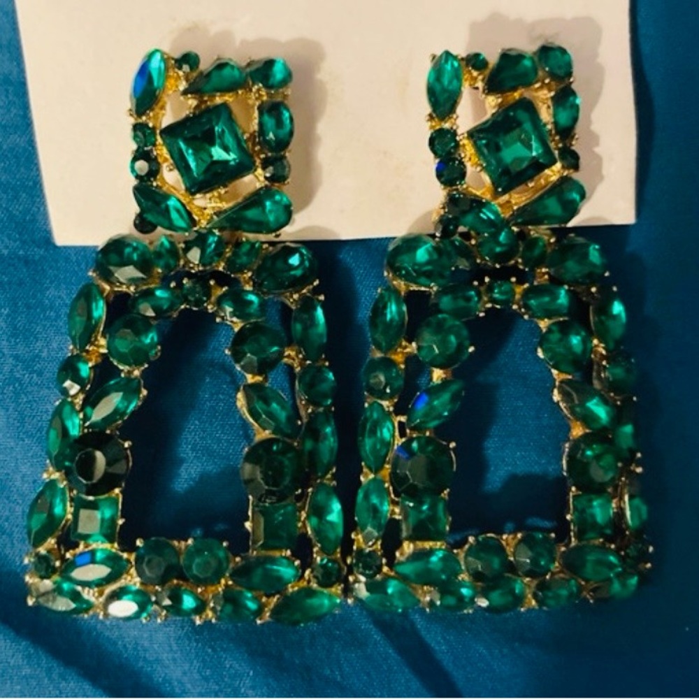 Emerald Green Statement Earrings